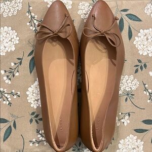 Quince Women's Tan Bow Ballet Flats